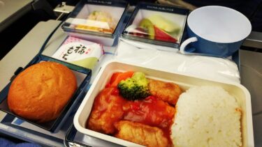 中華航空東京航線飛機餐心得與評價，福餅（福もち）值得一吃